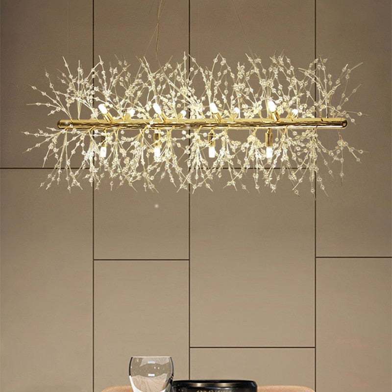 Aureline White And Gold LED Pendant Light For Living Room And Dining Area With Metal Frame