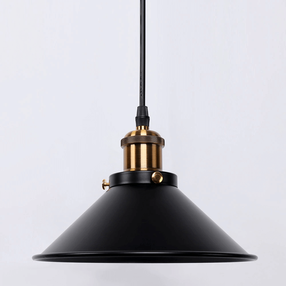 Nyra Brass Cone Pendant Light With Vintage Industrial Style