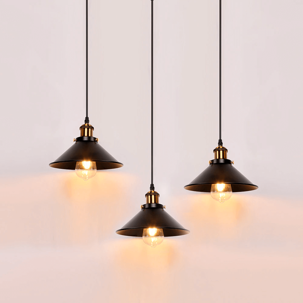 Nyra Brass Cone Pendant Light With Vintage Industrial Style
