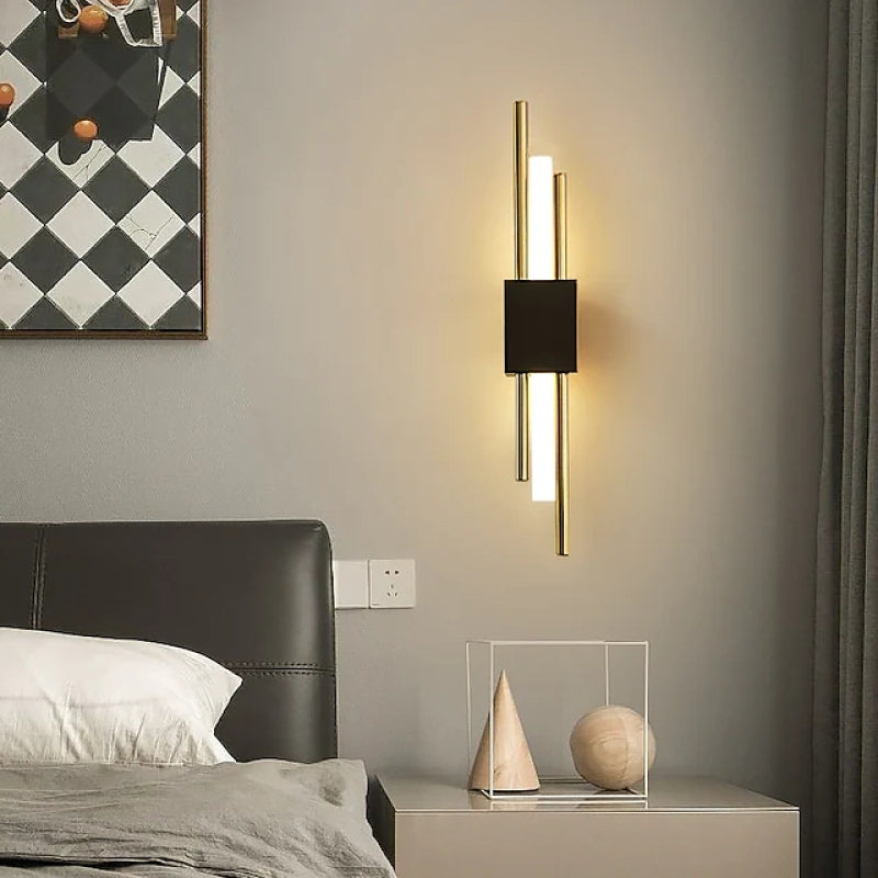 Aurelia NightGlow Wall Lamp Black and Gold LED for Bedroom