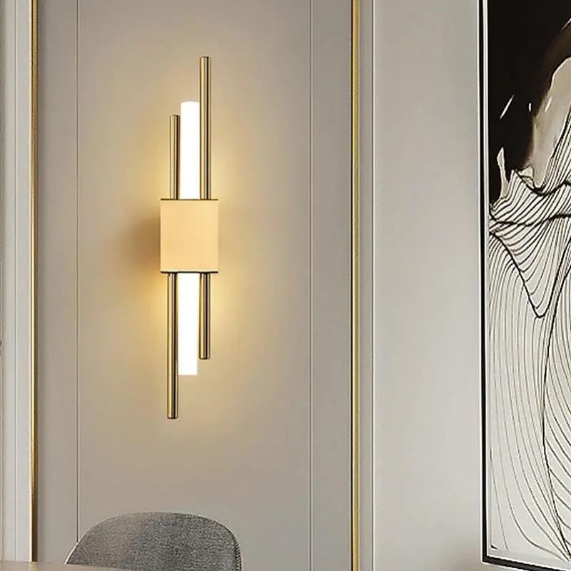 Aurelia NightGlow Wall Lamp Black and Gold LED for Bedroom