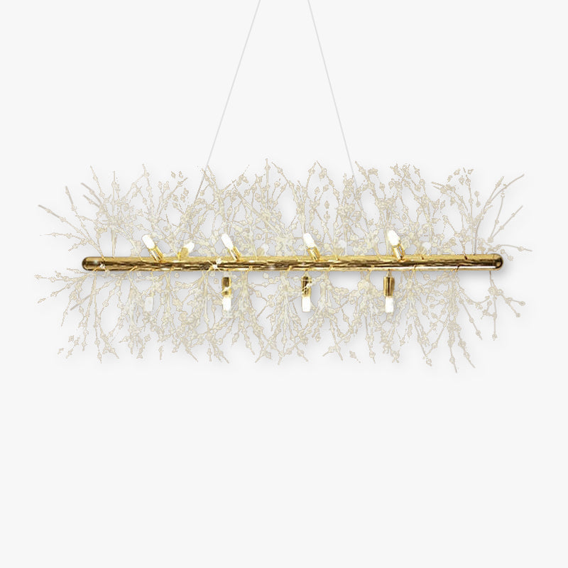 Aureline White And Gold LED Pendant Light For Living Room And Dining Area With Metal Frame