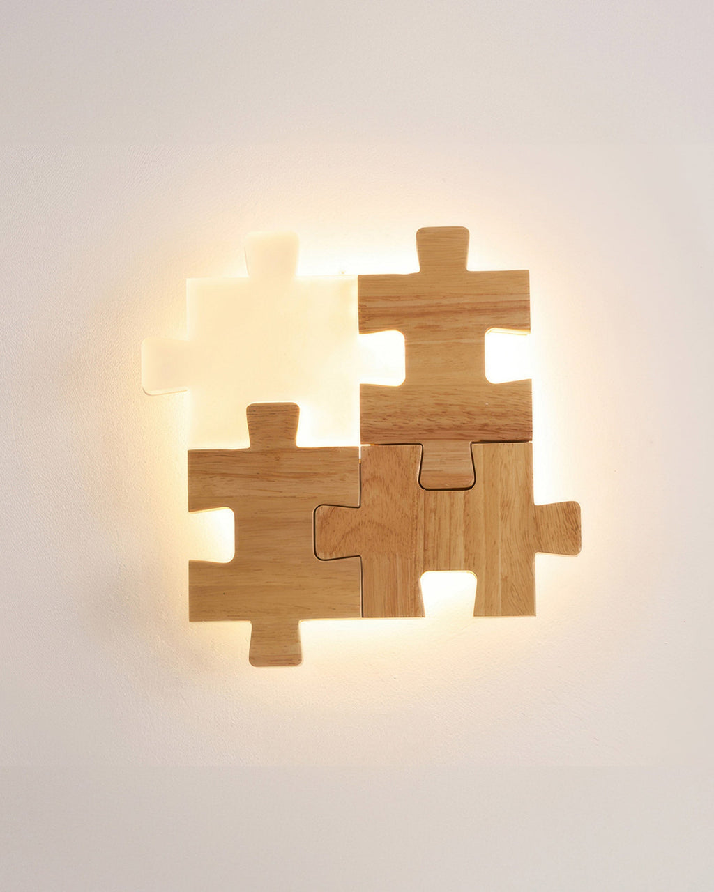 Nordlyn Wood Puzzle LED Wall Sconce Lamp In Modern Nordic Minimalist Style For Ambient Room Lighting