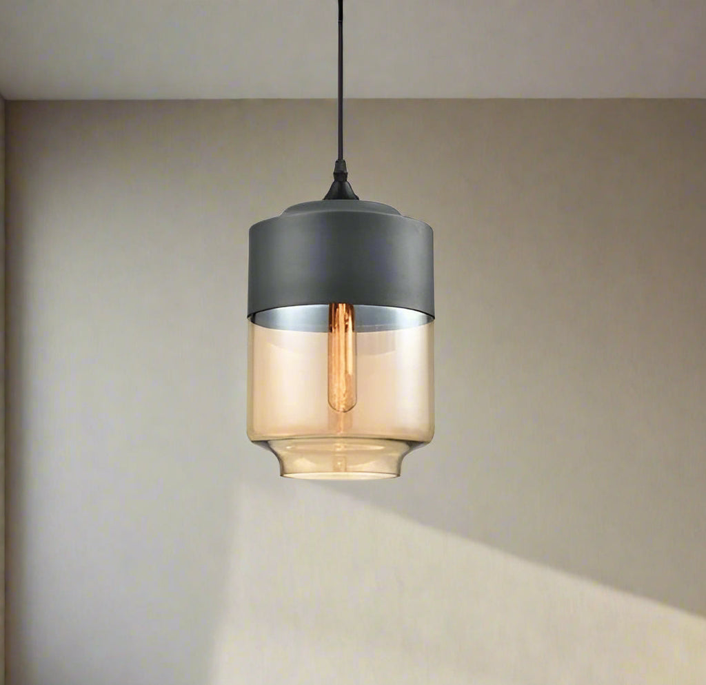 Kirrae Glass and Wood Pendant Light Luxurious Design