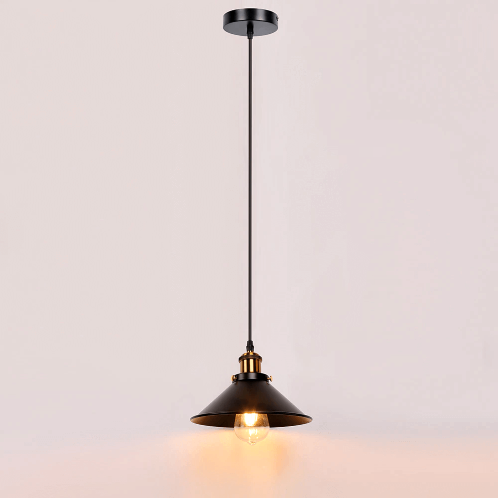 Nyra Brass Cone Pendant Light With Vintage Industrial Style