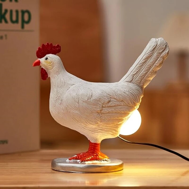 CluckGlow Chicken-Shaped Table Lamp Whimsical Night Light