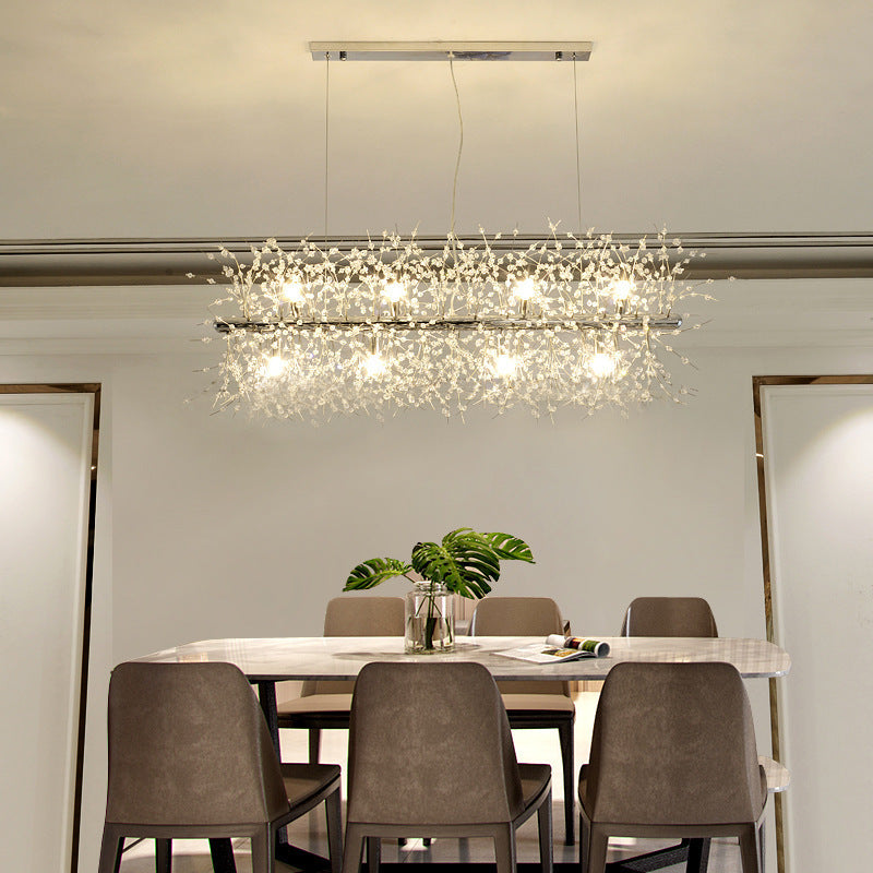 Aureline White And Gold LED Pendant Light For Living Room And Dining Area With Metal Frame