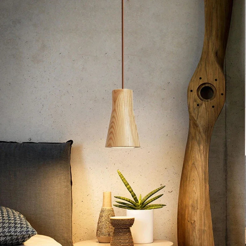 Kirrea Timber Pendant Light In Nordic Style Warm Scandinavian Wood Glow For Living Room