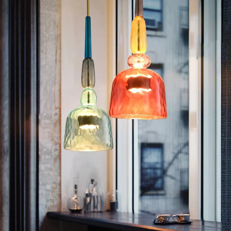 LumaVibe Glass Pendant Lights In Vivid Colors For Home Modern Urban Design And Artful Illumination