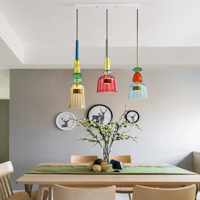 LumaVibe Glass Pendant Lights In Vivid Colors For Home Modern Urban Design And Artful Illumination