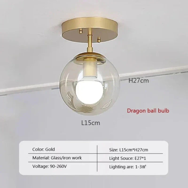 Aurelle Glass Globe Ceiling Light Mount Minimalist Design With Clear Globe And Sleek Metal Holder For Modern Interiors