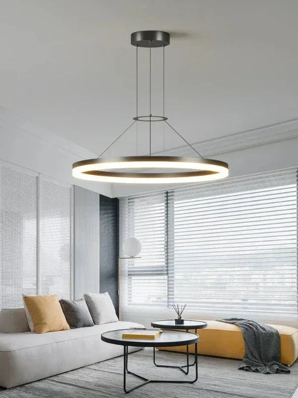 Lunaro Slim Suspension Pendant Light, Sleek Modern Pendant Lamp For Contemporary Living Spaces