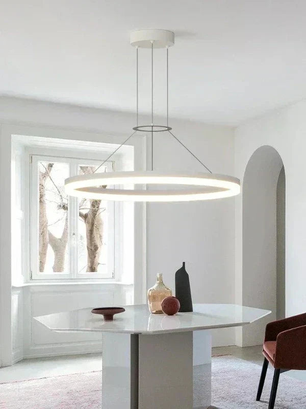 Lunaro Slim Suspension Pendant Light, Sleek Modern Pendant Lamp For Contemporary Living Spaces