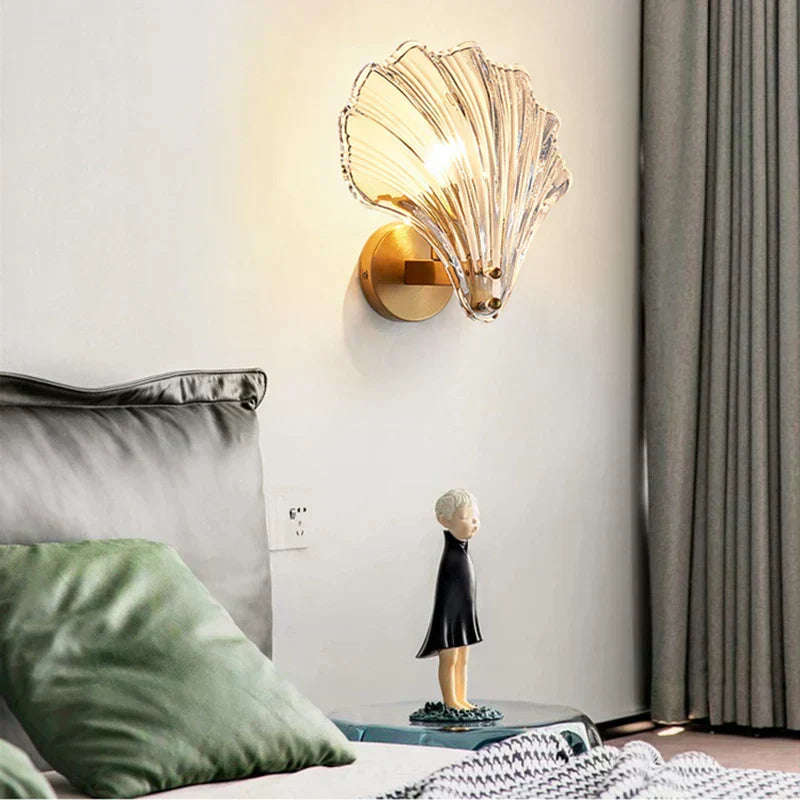 Marisol Shell Glass Wall Sconce By LumenSea With Warm Ambient Glow For Coastal Home Interiors