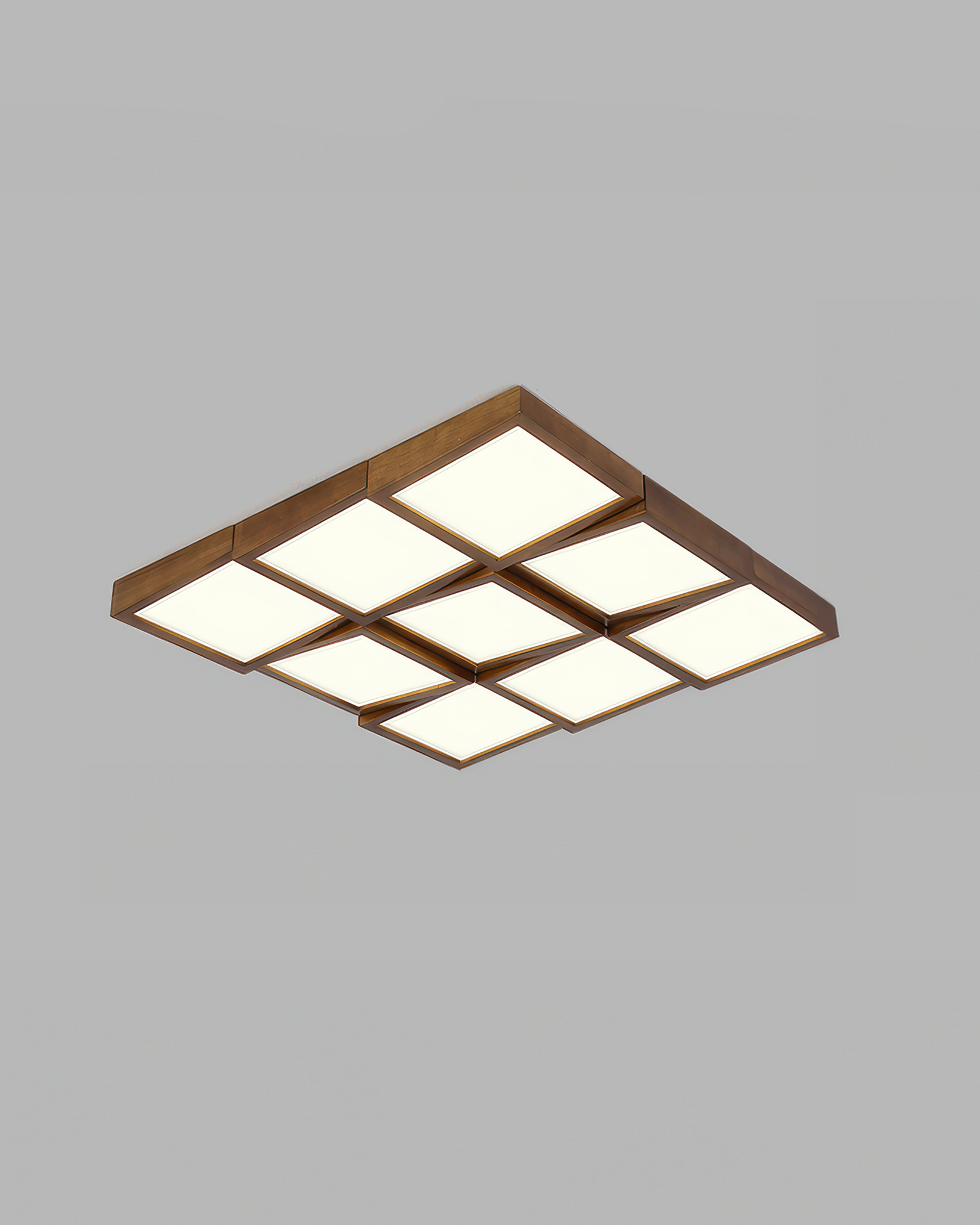 Ardena Walnut Ceiling Light Modernist LED Fixture With Natural Log Body Energy Efficient Soft Glow