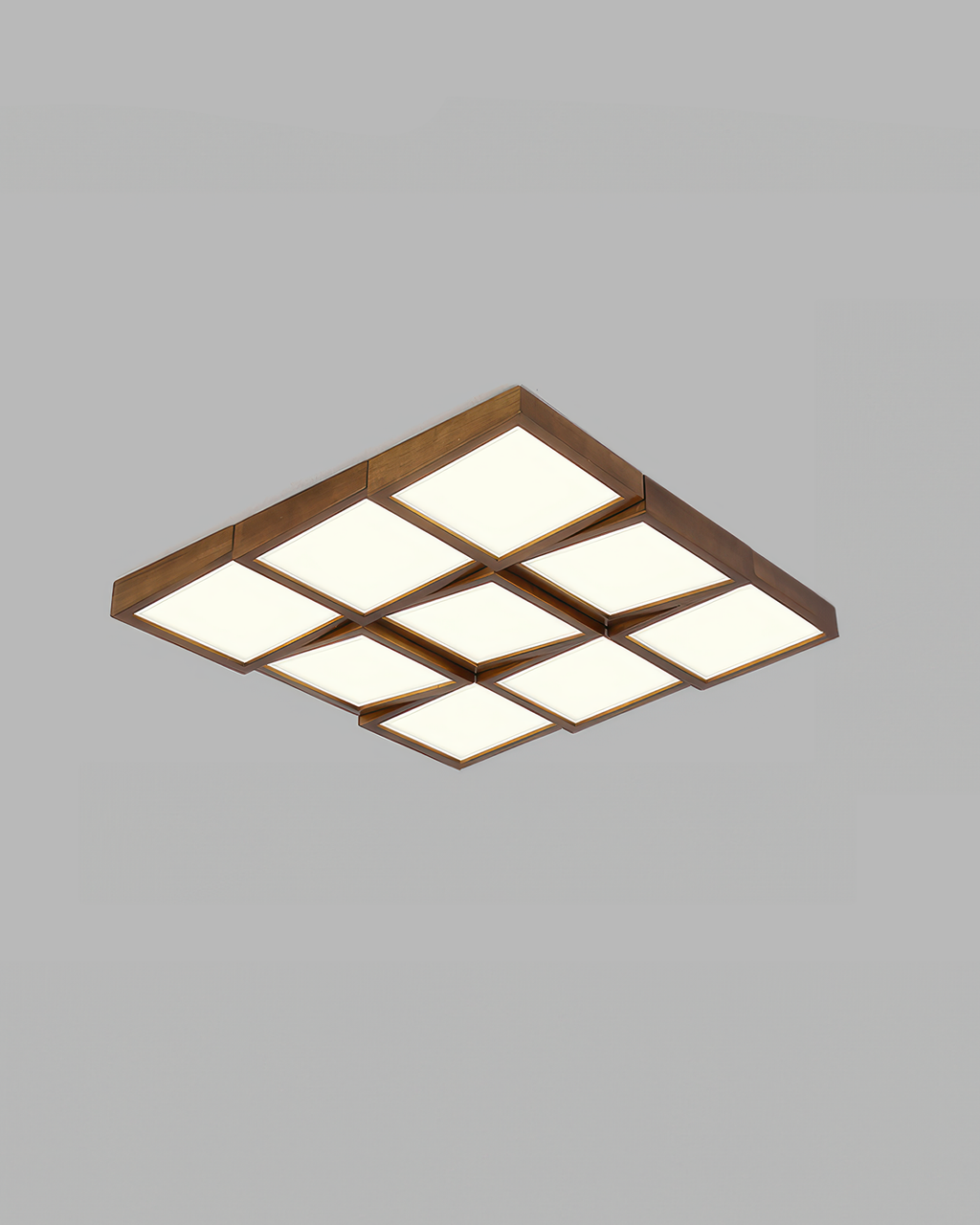 Ardena Walnut Ceiling Light Modernist LED Fixture With Natural Log Body Energy Efficient Soft Glow