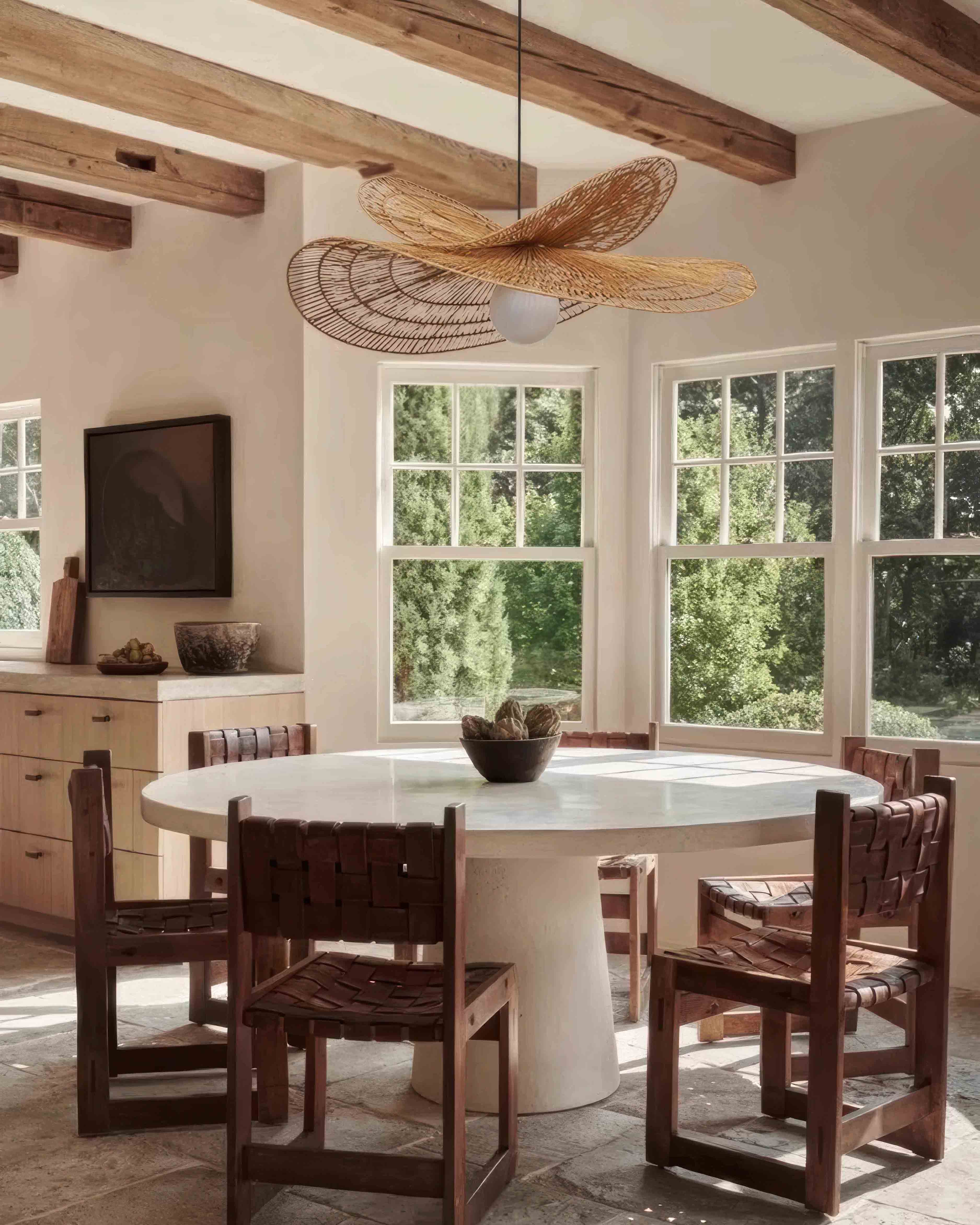 AzumiWoven Japanese Inspired Wabi Sabi Rattan Chandelier Handwoven From Natural Rattan For Ambient Lighting