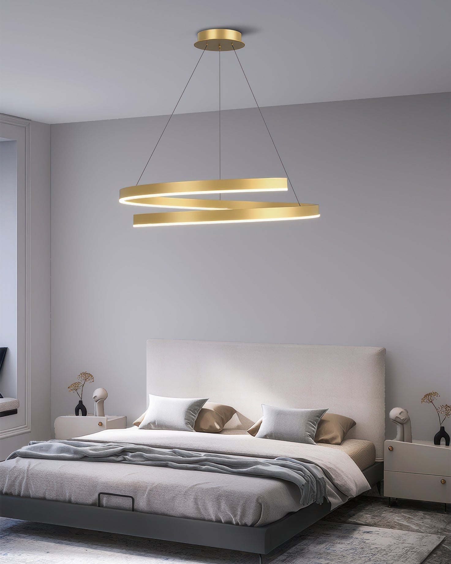 Marcelli Mahogany Style Designer Chandelier With Adjustable Angles And Aluminum Woodgrain Finish