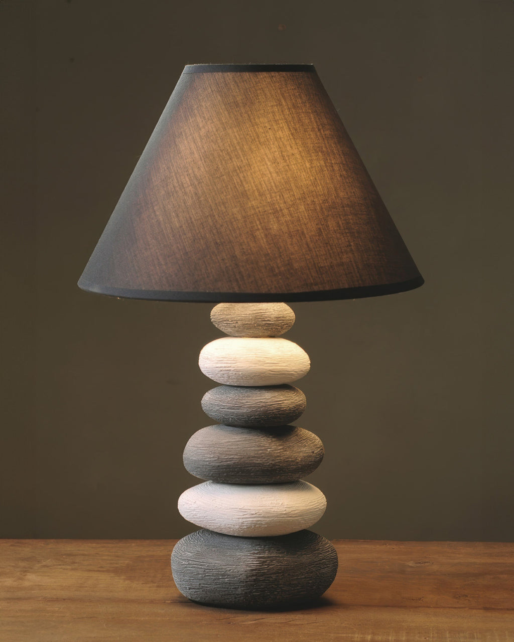 Ashford Ambient Fabric Table Lamp With Stone Effect Ceramic Base And Soft Fabric Shade For Living Room