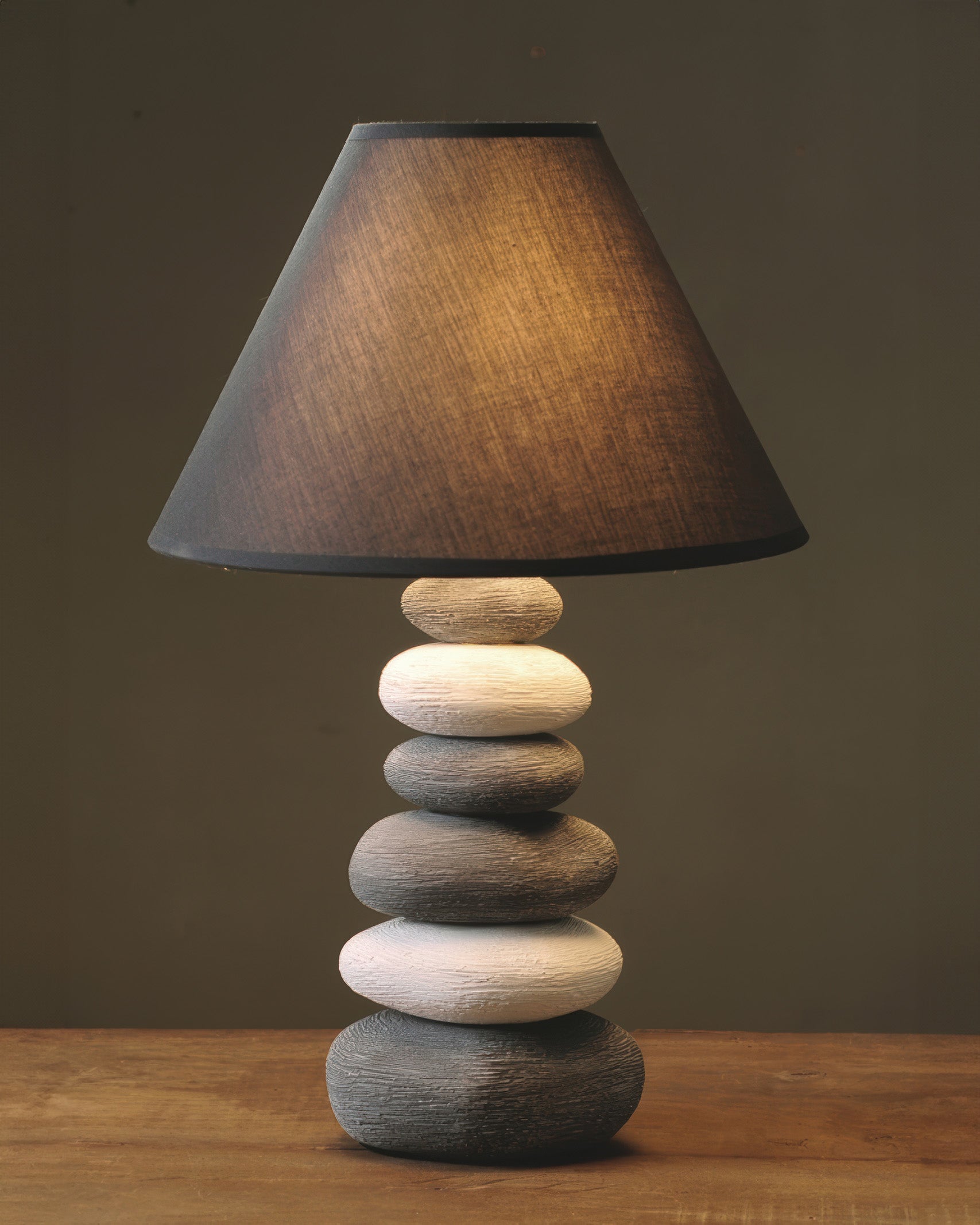 Ashford Ambient Fabric Table Lamp With Stone Effect Ceramic Base And Soft Fabric Shade For Living Room