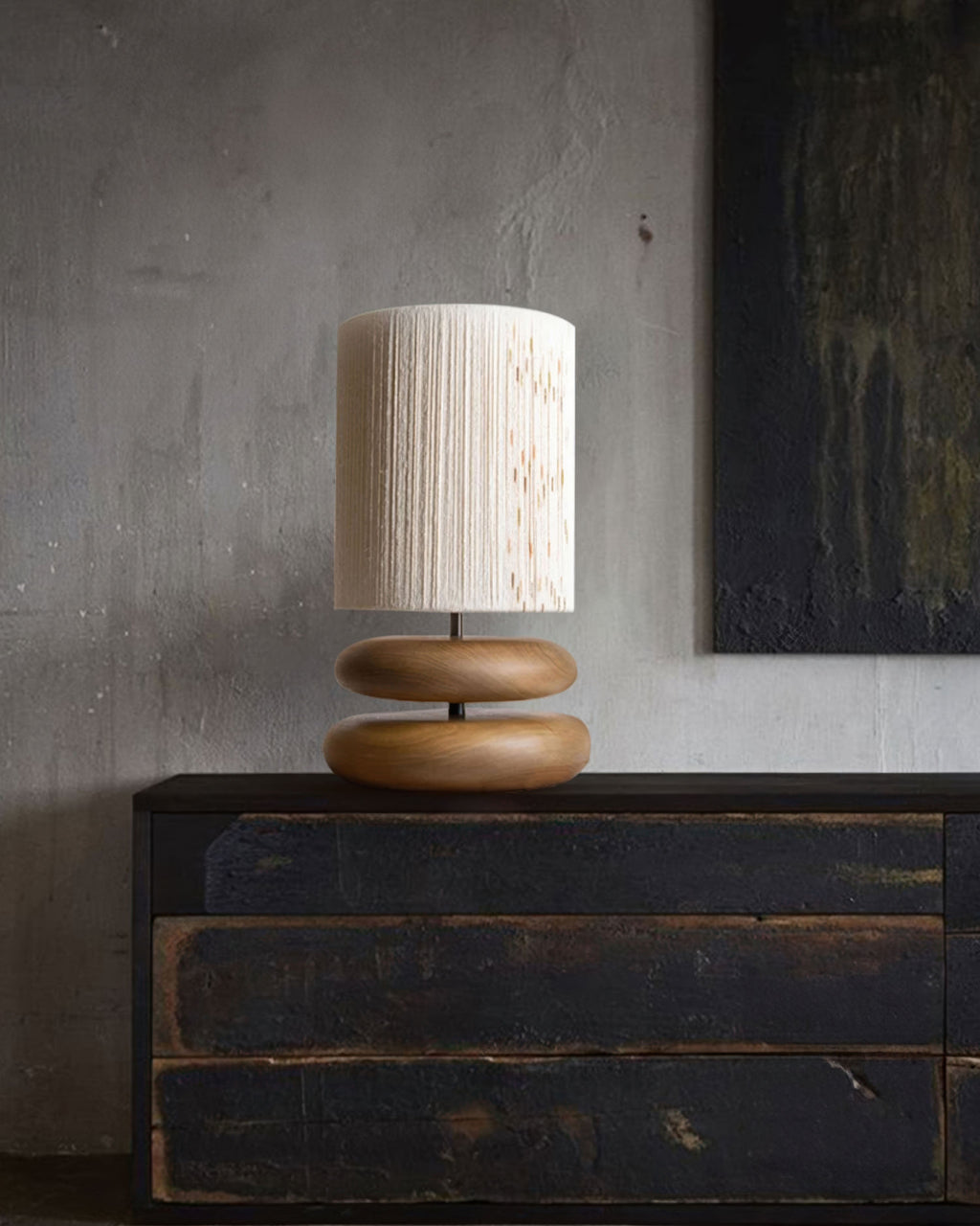 Arbelle Tranquil Wood Table Lamp, Minimalist Wood Base Table Lamp Compatible With LED Bulbs And Energy Efficient