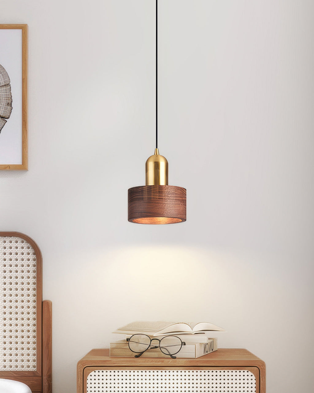 Mizuna Cylinder Pendant Light Japanese Inspired Hanging Lamp, Minimalist Modern Ceiling Fixture For Tranquil Ambience