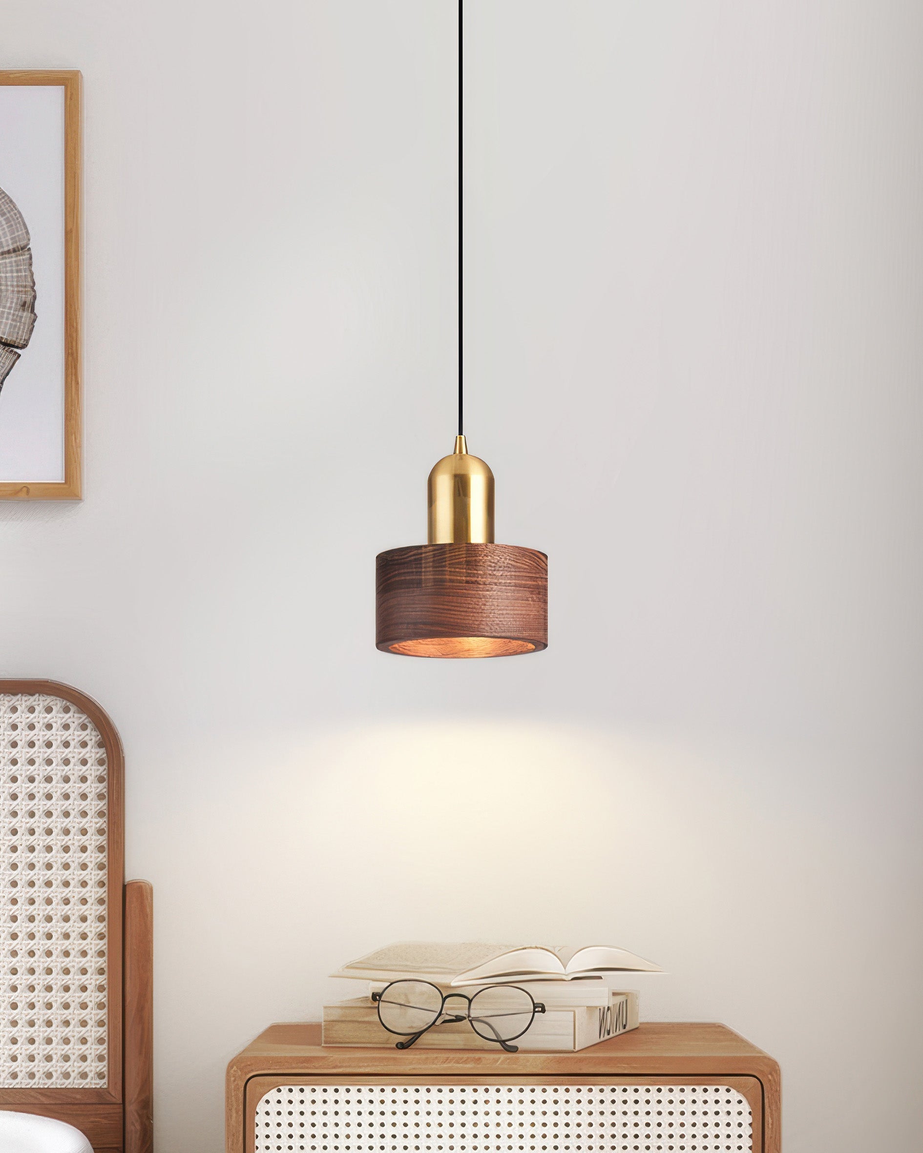Mizuna Cylinder Pendant Light Japanese Inspired Hanging Lamp, Minimalist Modern Ceiling Fixture For Tranquil Ambience