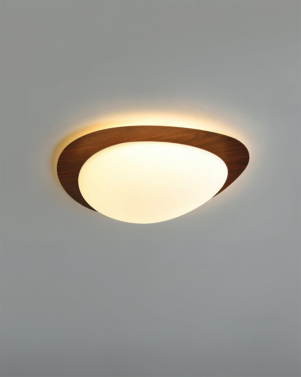 Nordlin Nordic Pebble Wood Grain LED Ceiling Light For Scandinavian Interiors With Even Illumination
