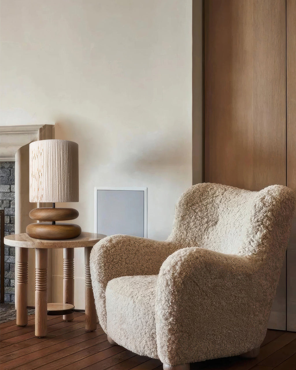 Arbelle Tranquil Wood Table Lamp, Minimalist Wood Base Table Lamp Compatible With LED Bulbs And Energy Efficient