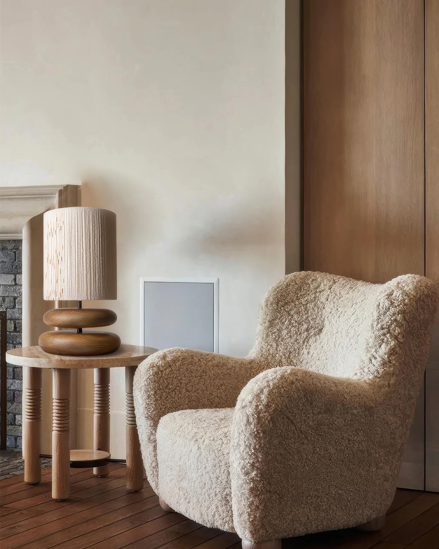 Arbelle Tranquil Wood Table Lamp, Minimalist Wood Base Table Lamp Compatible With LED Bulbs And Energy Efficient