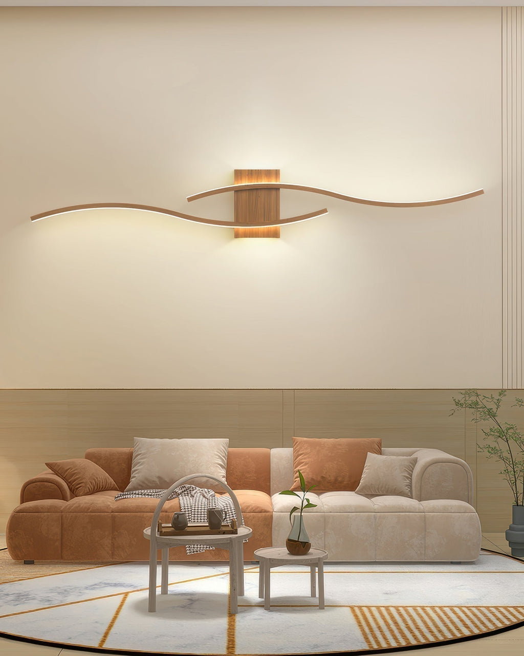 Averin Minimalist LED Wall Lamp With Wood Grain Finish For Modern Interiors Eco Friendly Lighting