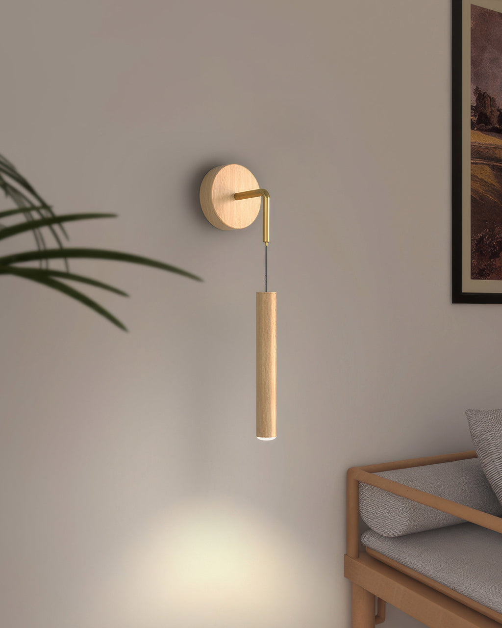 Lunaris Modern Cylinder LED Wall Sconce For Hallways Bedrooms Living Rooms And Office Spaces