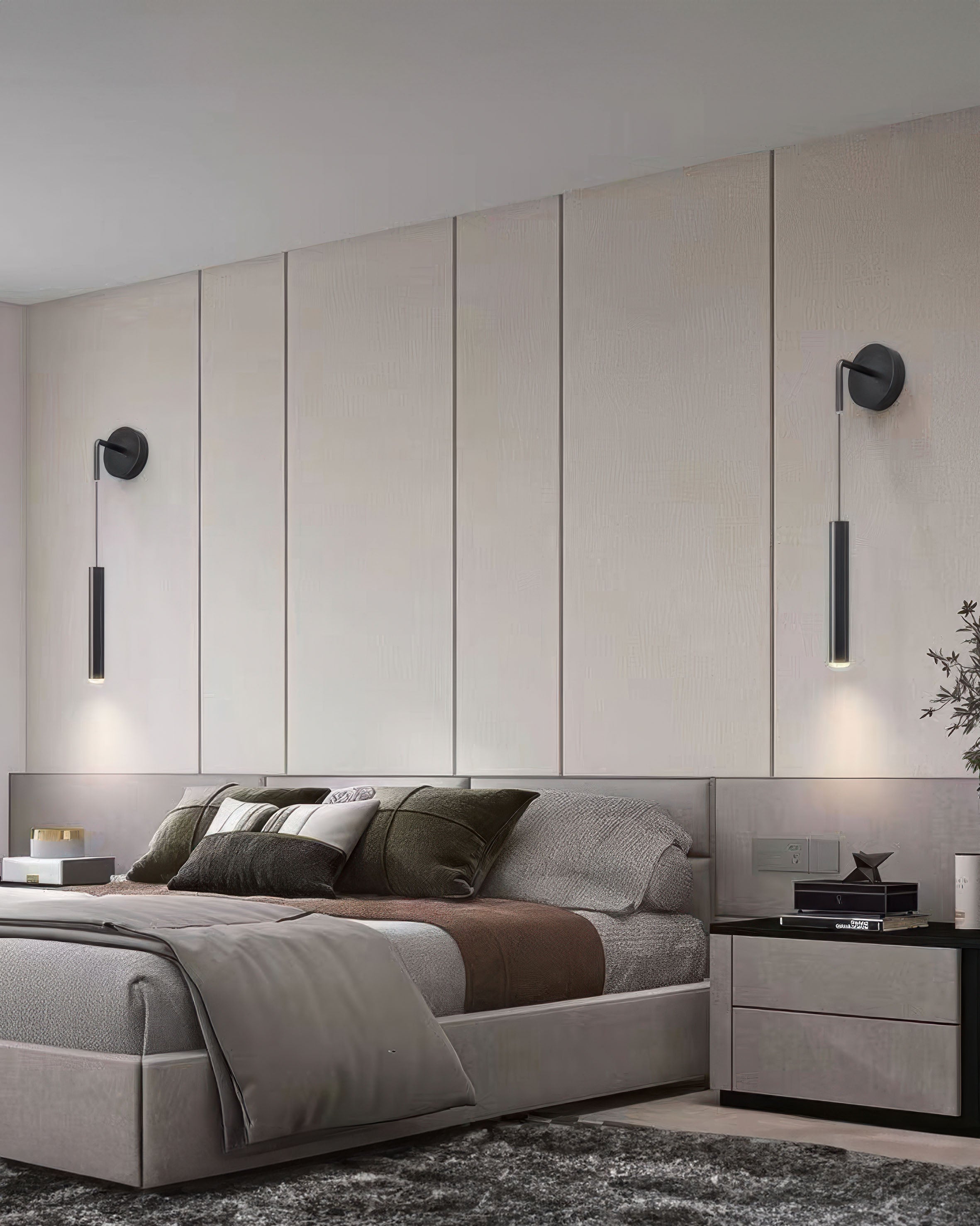 Lunaris Modern Cylinder LED Wall Sconce For Hallways Bedrooms Living Rooms And Office Spaces