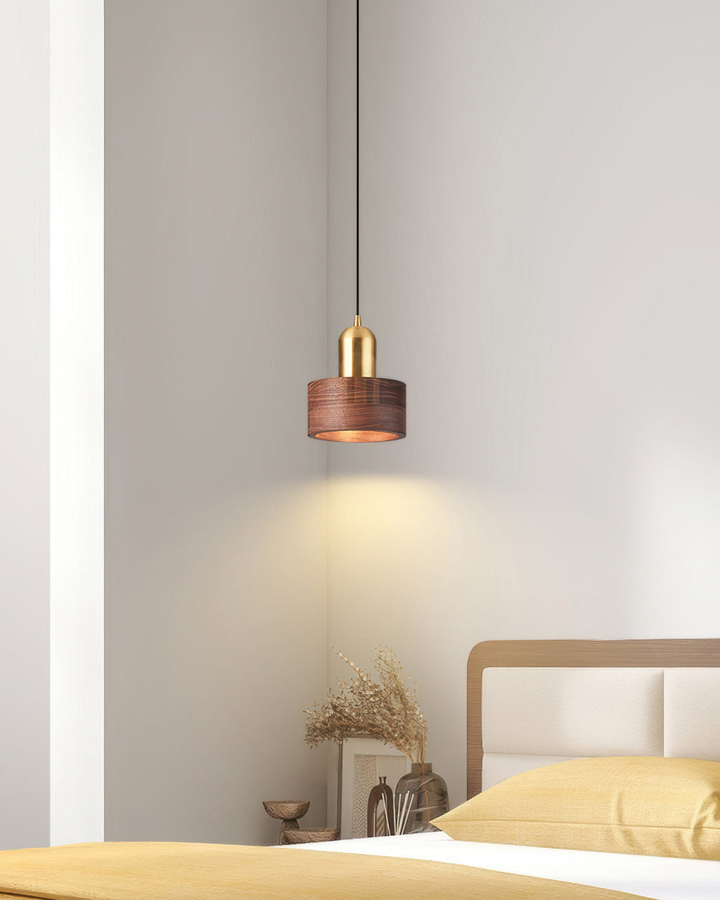 Mizuna Cylinder Pendant Light Japanese Inspired Hanging Lamp, Minimalist Modern Ceiling Fixture For Tranquil Ambience