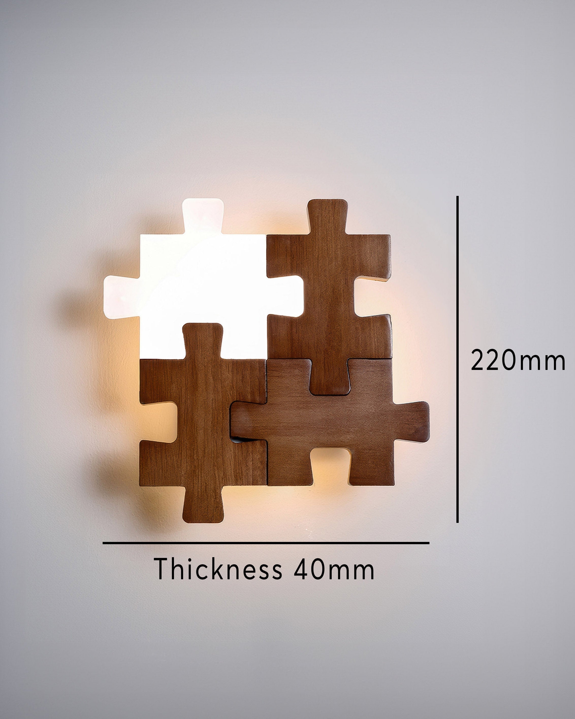 Nordlyn Wood Puzzle LED Wall Sconce Lamp In Modern Nordic Minimalist Style For Ambient Room Lighting
