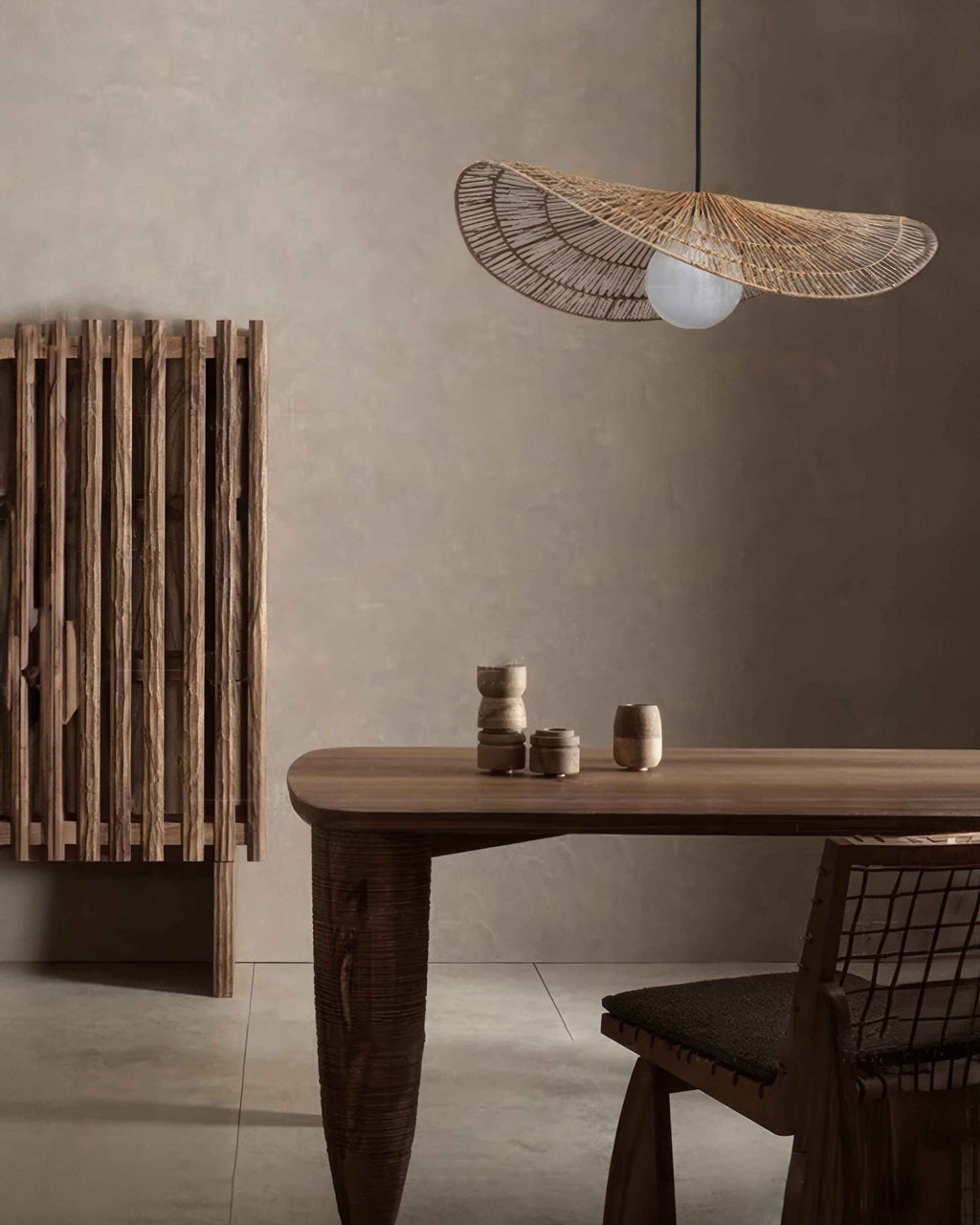 AzumiWoven Japanese Inspired Wabi Sabi Rattan Chandelier Handwoven From Natural Rattan For Ambient Lighting