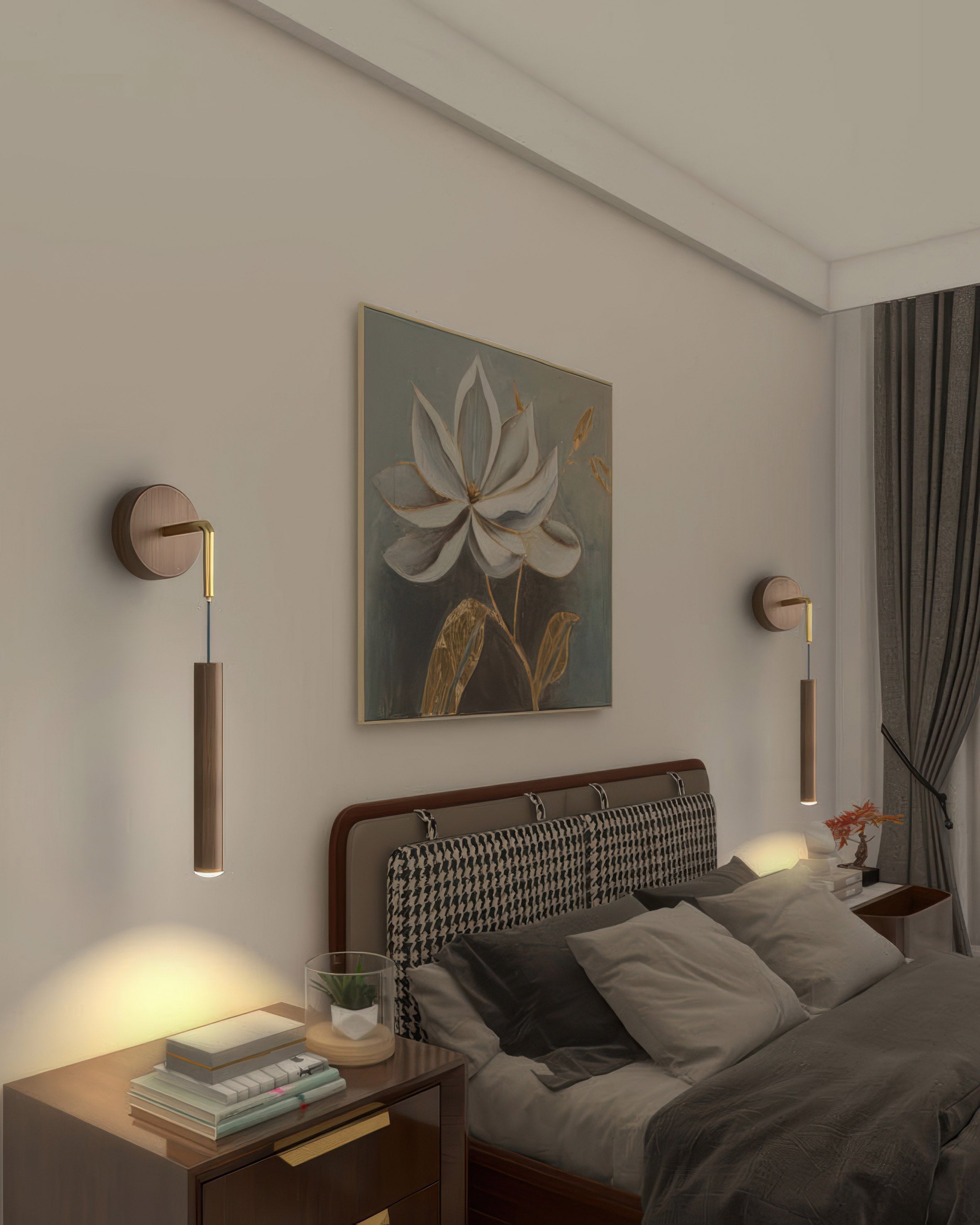 Lunaris Modern Cylinder LED Wall Sconce For Hallways Bedrooms Living Rooms And Office Spaces