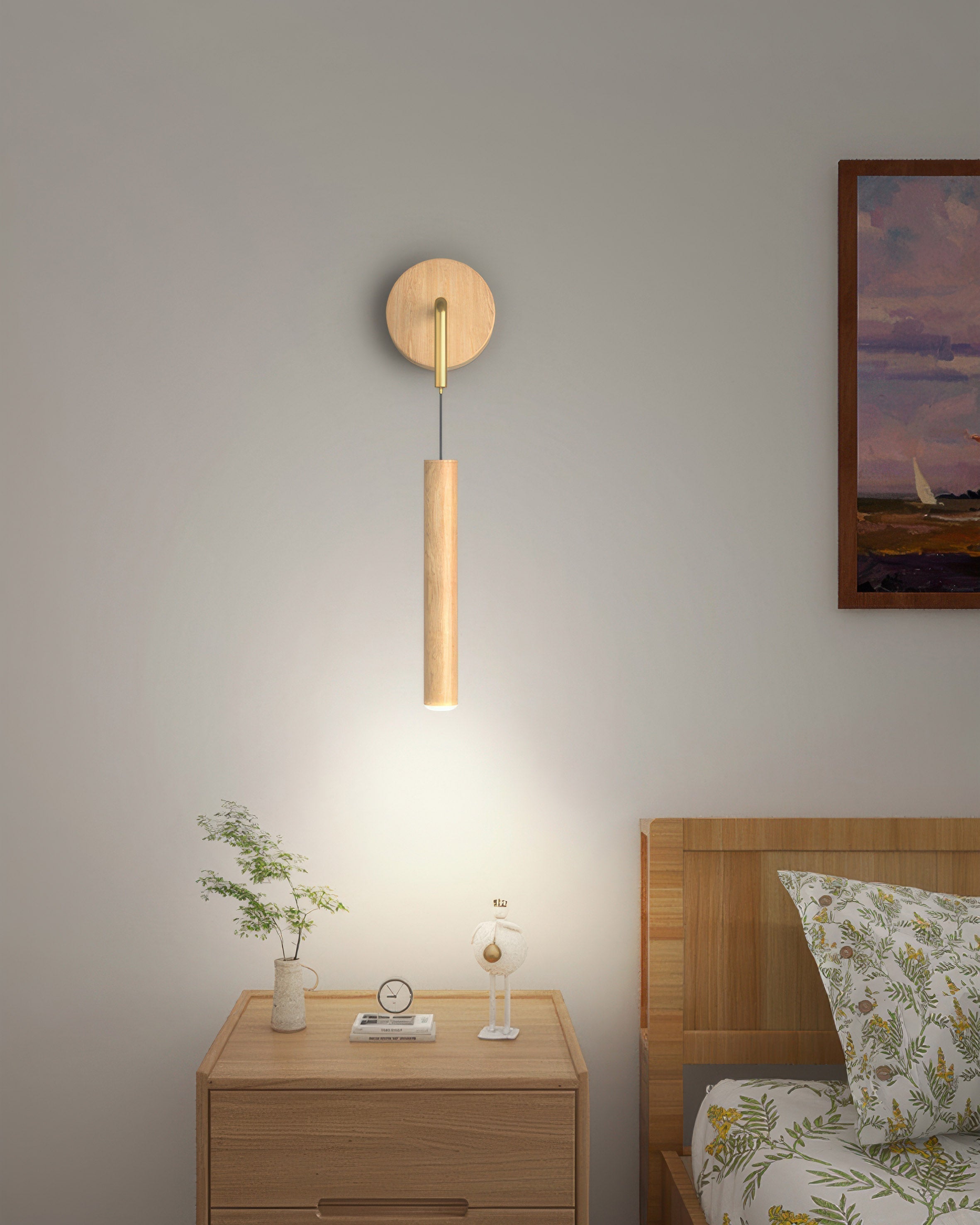 Lunaris Modern Cylinder LED Wall Sconce For Hallways Bedrooms Living Rooms And Office Spaces
