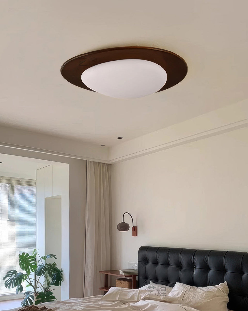 Nordlin Nordic Pebble Wood Grain LED Ceiling Light For Scandinavian Interiors With Even Illumination