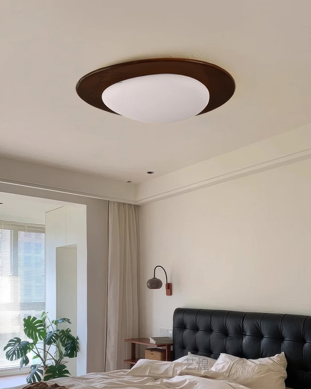 Nordlin Nordic Pebble Wood Grain LED Ceiling Light For Scandinavian Interiors With Even Illumination