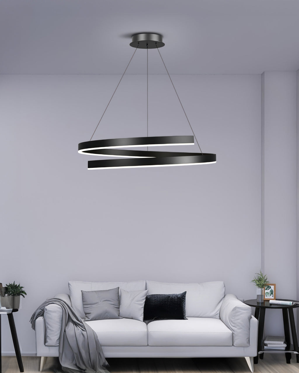 Marcelli Mahogany Style Designer Chandelier With Adjustable Angles And Aluminum Woodgrain Finish