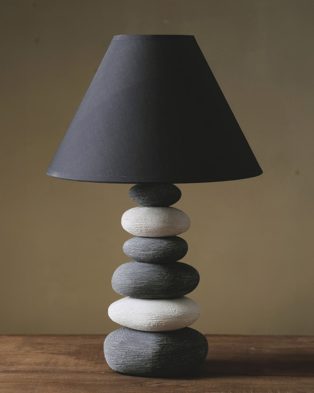 Ashford Ambient Fabric Table Lamp With Stone Effect Ceramic Base And Soft Fabric Shade For Living Room