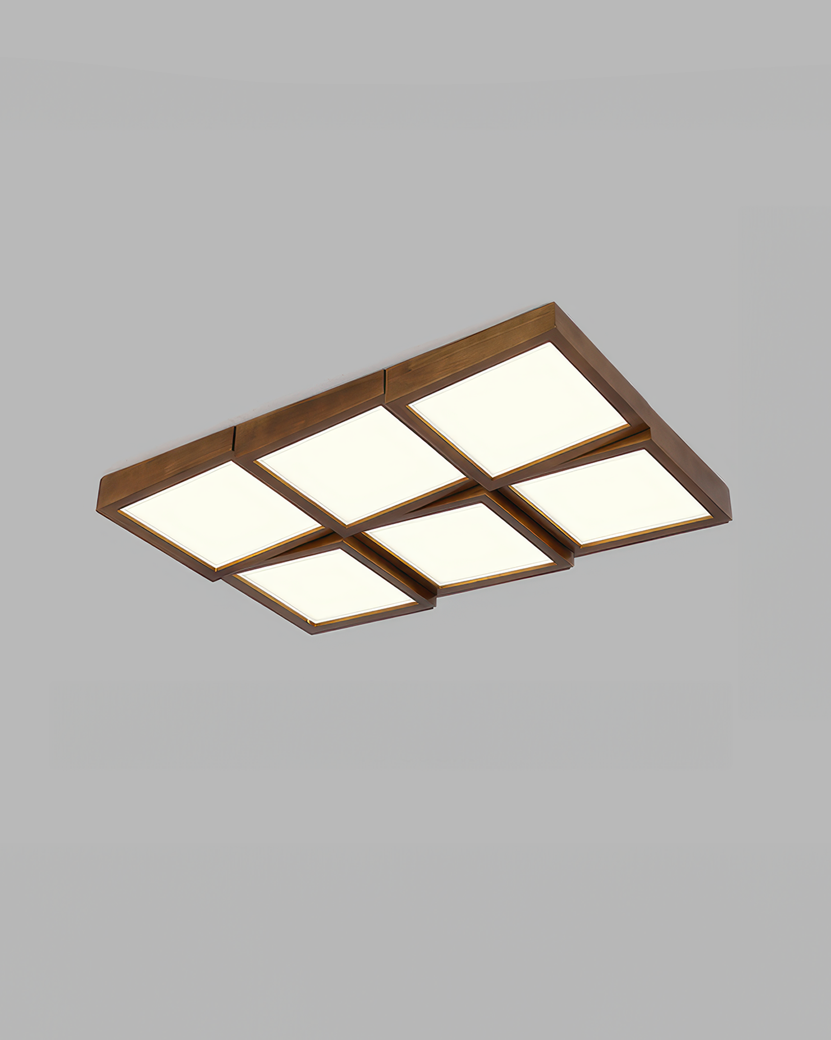 Ardena Walnut Ceiling Light Modernist LED Fixture With Natural Log Body Energy Efficient Soft Glow