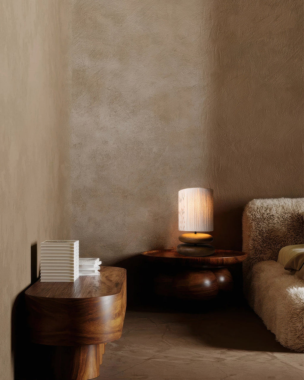 Arbelle Tranquil Wood Table Lamp, Minimalist Wood Base Table Lamp Compatible With LED Bulbs And Energy Efficient