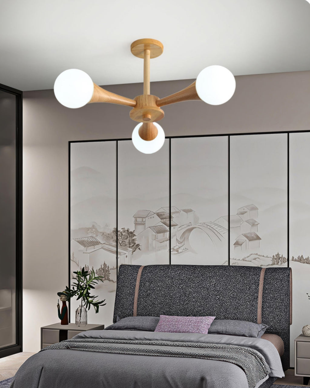 EiraWood Nordic Walnut Minimalist Hanging Pendant Light With Adjustable Warm Glow For Modern Spaces