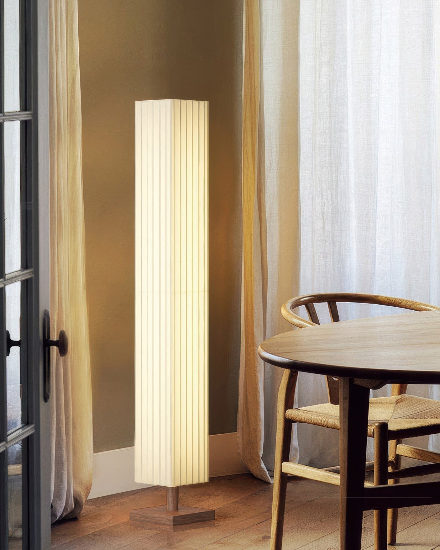 Kiyomi Wabi-Sabi Oriental Floor Lamp With Serene Minimalist Design For Living Room And Reading Nook