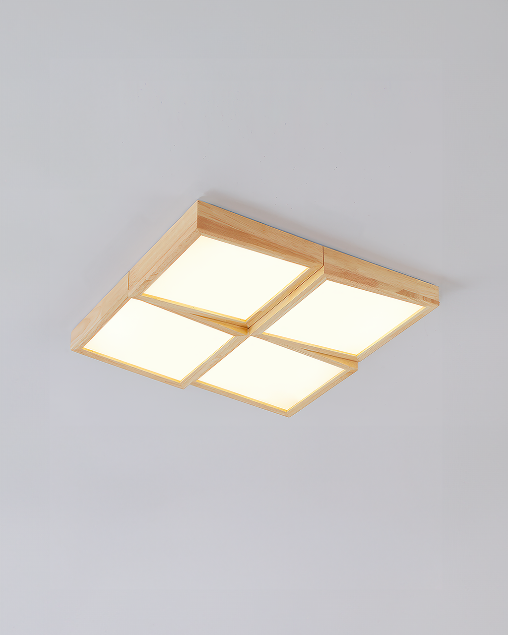 Ardena Walnut Ceiling Light Modernist LED Fixture With Natural Log Body Energy Efficient Soft Glow