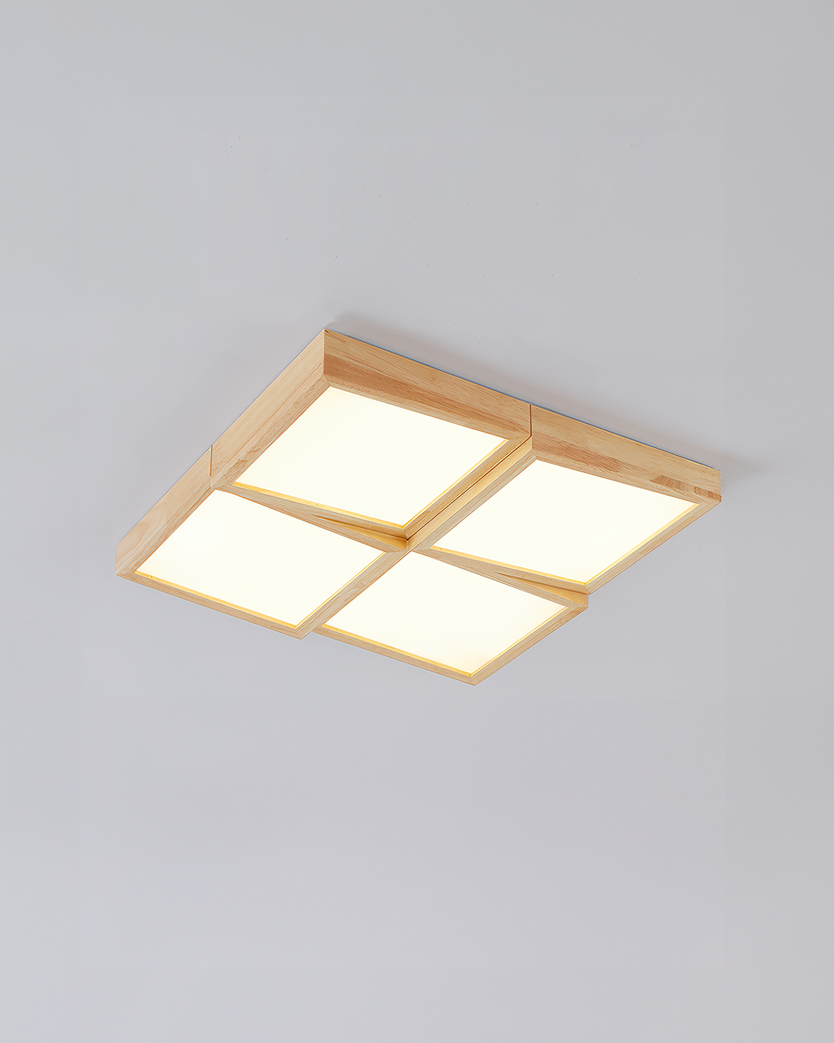 Ardena Walnut Ceiling Light Modernist LED Fixture With Natural Log Body Energy Efficient Soft Glow