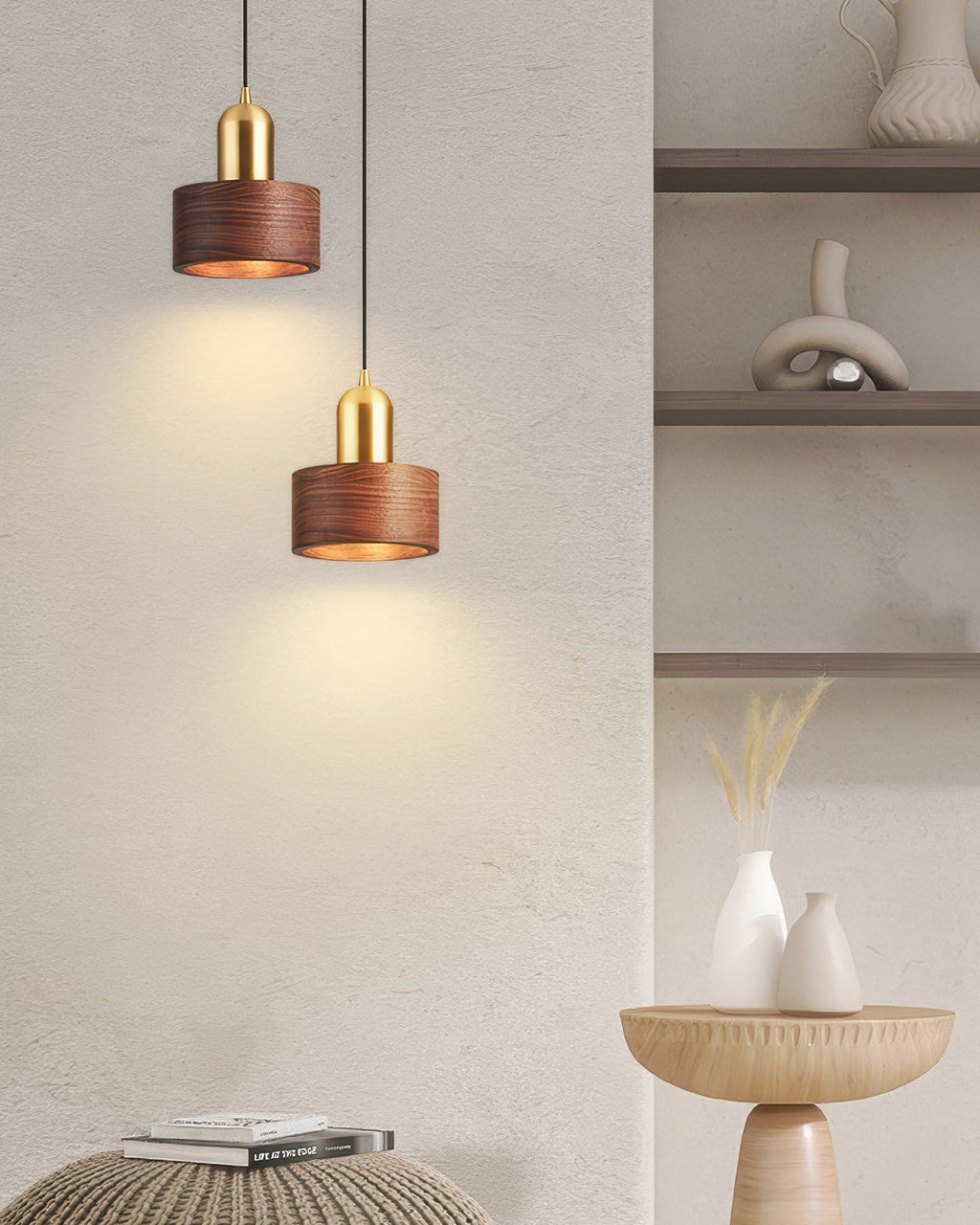 Mizuna Cylinder Pendant Light Japanese Inspired Hanging Lamp, Minimalist Modern Ceiling Fixture For Tranquil Ambience