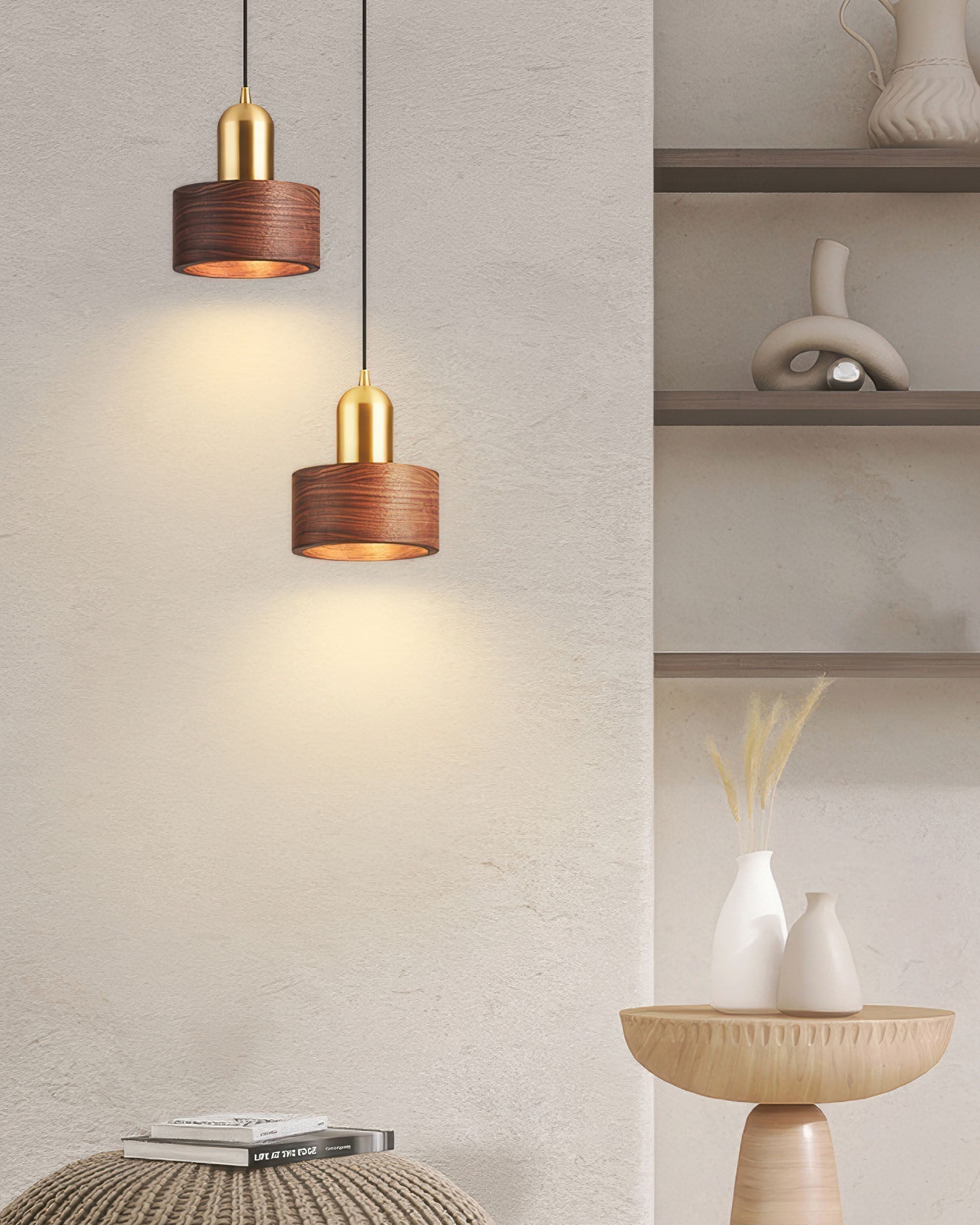 Mizuna Cylinder Pendant Light Japanese Inspired Hanging Lamp, Minimalist Modern Ceiling Fixture For Tranquil Ambience